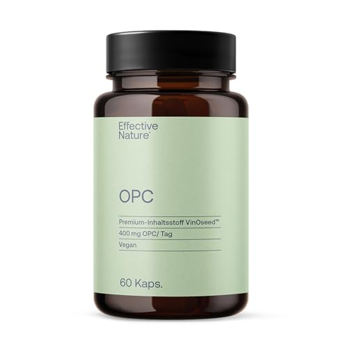 OPC Traubenkernextrakt Kapseln hochdosiert - 1000 mg Traubenkernextrakt und 400 mg reines OPC - 60 Kapseln für einen Monat - Ohne Zusatzstoffe
