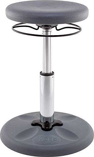 Image of Kore Kids Adjustable Wobble Stool, Ages 6-11, 14-19in Tall, Grey | Flexible seating for classroom and home boosts focus, improves posture and channels energy; anti-tip base; Made in USA