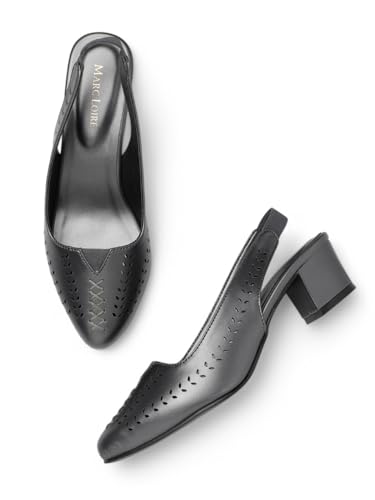 Image of Marc Loire Women Pointed Toe Block Heel Sandal for Office Wear