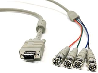 Maincore 2m HD15 VGA/SVGA Male to 4 x BNC Plugs, RGB, Video/Monitor/CCTV Cable Lead (4 way)