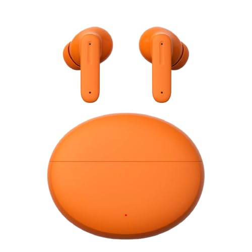 Image of Bluetooth 5.3 True Wireless Earbuds with ENC Noise Reduction, 60 Hours Total Playback, USB Type-C Fast Charging, Touch Control, Deep Bass Stereo Sound, Wireless Earphones Orange