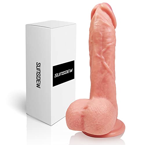 Realistic Dildo for Beginners Lifelike Huge Dildo, with Strong Suction Cup for Hands-Free Play, Realistic Penis for G-Spot Stimulation Dildos Anal Sex Toys for Women and Couple 7.8 (Flesh)