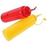 NUOBESTY 2pcs Fake Ketchup Bottle Prank Toy Prank Stuff Realistic Squeeze Ketchup Bottles for Halloween, Party Trick Prop