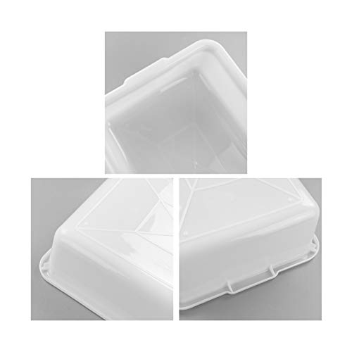 Dehouse White Plastic Bus Pans, 4 Packs Food Service Bus Tubs, 8 Liters #TOP2