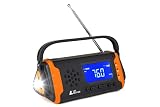 [ラドウェザー] ラジオ 防災グッズ 防災ラジオ 防災 懐中電灯 防水 AM/FM ポータブルラジオ アウトドア キャンプ 災害用ラジオ (オレンジ)