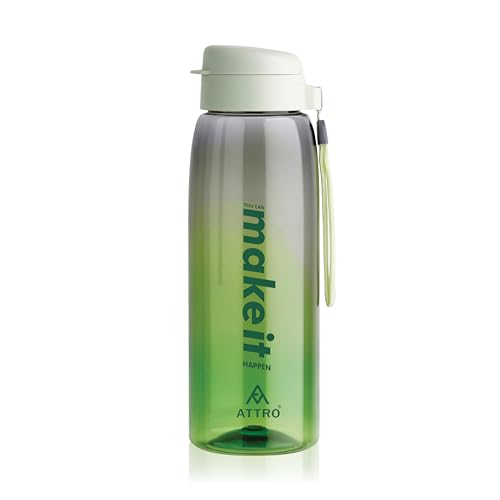 Image of ATTRO Sip Star Plastic Water Bottle - 1000ml, Green, BPA Free, Leak-Proof, Durable Sports & Travel Bottle, Ideal for Gym, Office, School, Outdoor & Daily Use