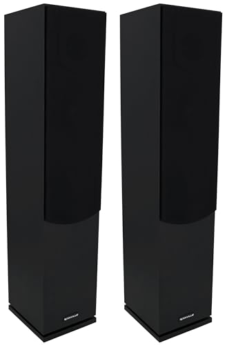 Image of Rockville Lux 658 Black Dual 6.5 inch 8-Ohm Home Audio Tower Speaker, 2-Pack