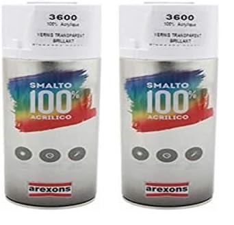 AREXONS Smalto Acrilico 100% - Vernice Colore Trasparente Lucido 400 ml, Spray Universale, Essiccazione Rapida, Bomboletta Spray, Uso Facile