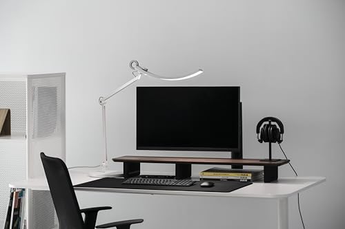 BenQ WiT e-Reading Desk Lamp | Eye-Caring for Home Office and Study | Bright, Dimmable, 13 Colour Modes | Adjustable Arm | Matte Silver