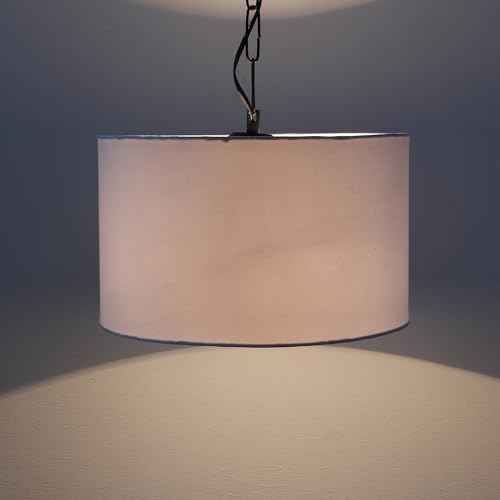 Image of tu casa SkyBlue Fabric Glow Pendent Light Hanging Lamp for Bedroom, Living Room, Lounge, Office, Gifting Area Without Bulb for Home Decoration (Height - 20 inch)