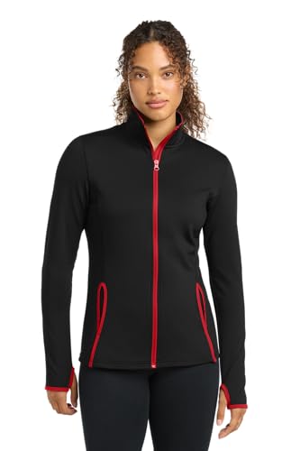 Amazon.com: SPORT-TEK Women's Sport-Wick Stretch Contrast Full Zip