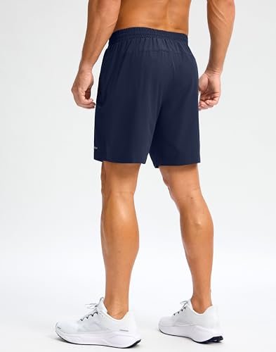 Image of Pudolla Men's Running Gym Shorts with Zipper Pockets 5 inch /7 inch / Lightweight Quick Dry Running Workout Athletic Short