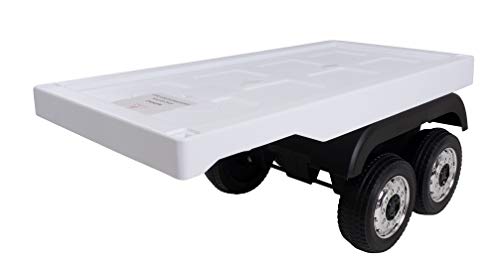 Actionbikes Motors Anhänger für Kinder Elektroauto Mercedes Benz Actros Truck LKW | Lizenziert - Kinderauto elektrisch - Elektrofahrzeuge - Elektro Auto für Kinder ab 3 Jahre (Trailer Weiß)