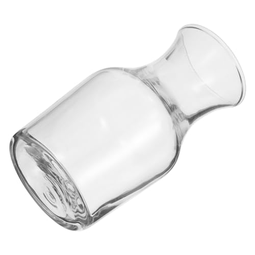 MOKKHNB Mini Caraffa per Vino in Vetro Trasparente Bocca Piatta per Versare, Piccolo Decanter Personale Multifunzionale per Servizio Vino di Riso e Prugne, per Casa e Ristorante
