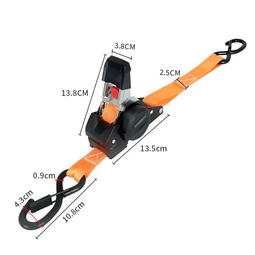 Sangle d'arrimage autorétractable haute résistance 3m avec crochets - 4