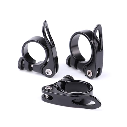 Dreamil Fahrrad Sattelklemme mit Schnellspanner Aluminium Sattelstützenklemme 31,8 mm Rohrklemme Fahrradsattelsitz Sattelklemme Mountainbike Rennrad Sattelstütze (Schwarz)