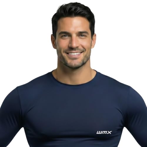 Image of WMX Full Sleeve Plain Athletic Fit Multi Sports Compression T-Shirt, Top Inner Wear
