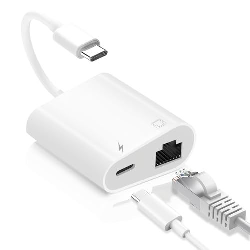 Adaptateur USB C vers Ethernet pour iPhone 15 idéal en télétravail avec chargeur intégré