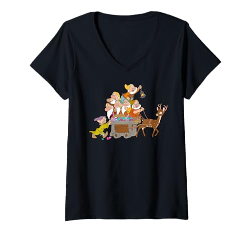 T-shirt Blanche-Neige Disney col V femme pour un look casual confortable et original