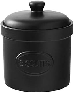 BIA - Biscuit Barrel - Matte Black - Matte Storage Jar - Stoneware Kitchen Storage - Biscuit Barrel - Kitchen Storage & Organisation - Available in White and Black