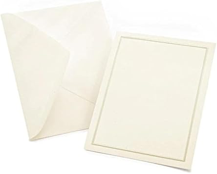 Gartner Studios Pearl Foil Border Print at Home All-Purpose Cards, Ivory/Cream, 4.25 x 5.5 inches