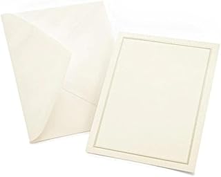 Gartner Studios Pearl Foil Border Print at Home All-Purpose Cards, Ivory/Cream, 4.25 x 5.5 inches