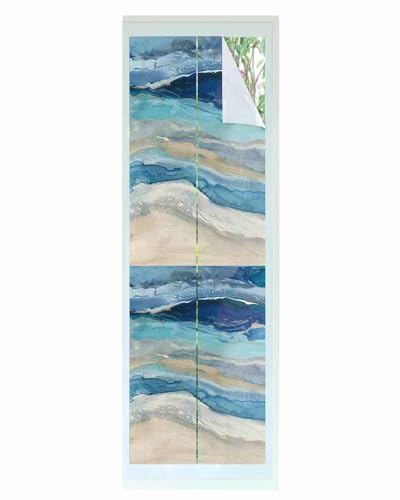 Window Privacy Film Abstract Ocean Wave Stained Glass miniatura 2