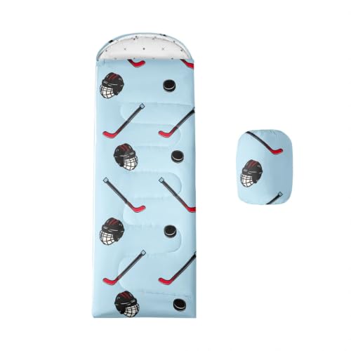 Bolsa de Dormir Feelyou para Camping 3 Temporadas Azul Rojo para Adultos y Niños Ligera y Cálida miniatura 1