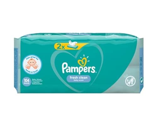 Pampers Fresh Clean 81688037 Baby Wet Wipes 104 pc(s) - Baby Wipes (Wet Baby Wipe, Plastic Bag, Girl/Boy, White, Germany, 603.37 g)