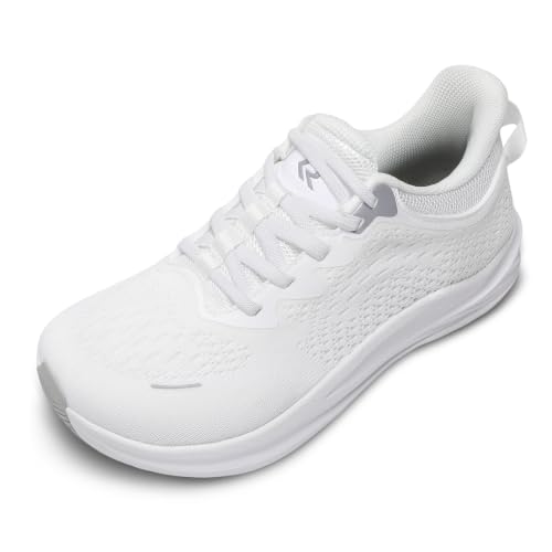 relxfeet ���f�B�[�X �E�H�[�L���O�V���[�Y ���C�h�g�D �{�b�N�X �X���b�|�� �X�j�[�J�[, �z���C�g, 23.5 cm W