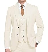HANBANGWEI Men's Suits Slim Fit 3 Piece Suit for Men Two Button Blazer Jacket Vest Pant Tuxedo fo...