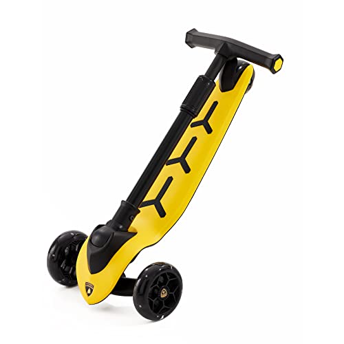 Toddoowish Kick Kids Scooter - Foldable, Adjustable Height Handlebars, 3 Led Light-Up Wheels, Lean To Steer, Anti-Slip Deck Toddler Scooter (Scooter, Yellow) #TOP5