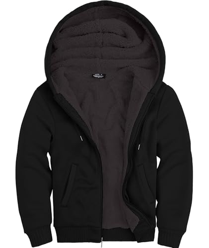 ZITY Men's Zip Up Hoodie Heavyweight Winter Sweatshirt Fleece Sherpa Lined Warm Jacket2