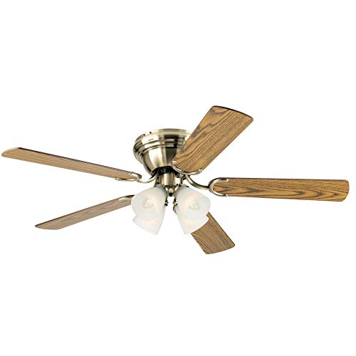 Westinghouse 7232200 CONTEMPRA IV Indoor Ceiling Fan with Light, 52 Inch, BRASS