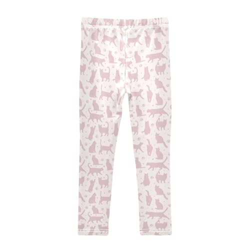Pink Cat Girls Leggings,Workout Leggings for Girls Toddler Athletic Leggings Size for 3-10T2