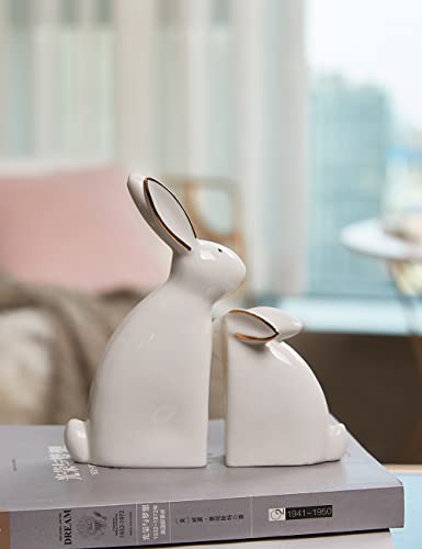 SEINHIJO-2pcs-Rabbit-Sculpture-Statue-Bunny-Decor-Animal-Figurine-Home-Gifts-Ceramic-59inch SEINHIJO 2pcs Rabbit Sculpture Statue Bunny Decor Animal Figurine Home Gifts Ceramic 59inch