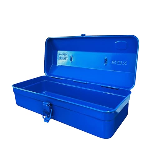 Boîte à Outils Vide en Acier Robuste | Mallette de Rangement et Transport Professionnelle | avec Verrouillage à Pression et Poignée Ergonomique | 37 x 16 x 12 cm |...