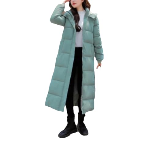 Veste d'hiver femme longue contre le froid parka épaisse genou noir