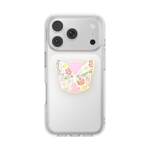 Image of PopSockets PopTop, Adhesive Phone Grip with Swappable Top, Enamel - Mariposa Bloom