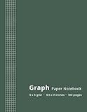Graph Paper Notebook - 5x5 Grid - 8.5 x 11 - 100 Pages: Quadrille Composition Book for Math, Science & Engineering Students, School & Work - Quad Ruled 5 Squares per Inch - Slate Green