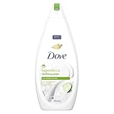 Dove Erfrischende Duschschaum, dermo-natürliche Feuchtigkeitspflege, Gurke und grüner Tee, 1/4 Feuchtigkeitscreme, dermatologisch getestet, Duschgel für Damen und Herren, 100% recycelte Flasche* 750