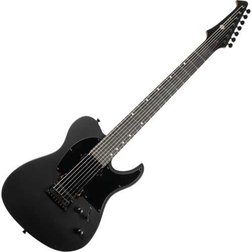 SPIRA Guitars T-407 MBK Satin Black Modern T-Style - Chitarra elettrica a 7 corde