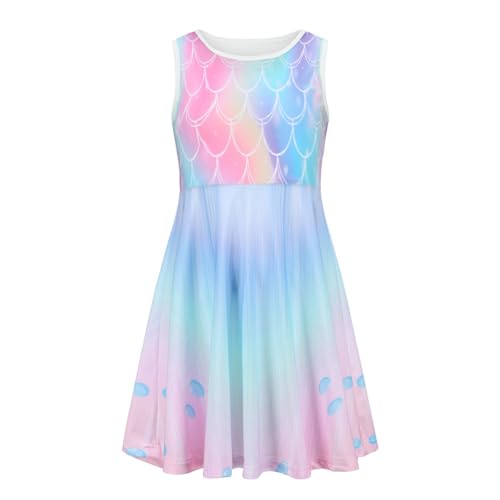Vestidos Casuales de Verano para niñas y niños pequeños, sin Mangas, Acampanados, Color arcoíris