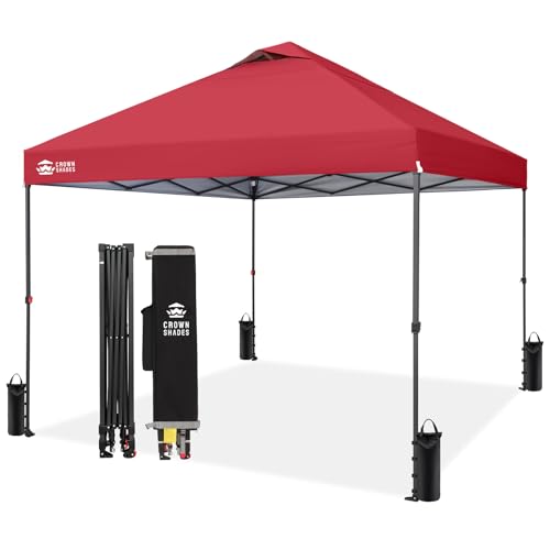 CROWN SHADES 10x10 Pop Up Canopy Tent - Patented Center...