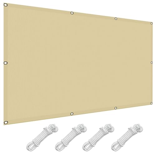 Voile d'ombrage rectangle 3x3.6m crème résistant aux intempéries pour jardin - 2