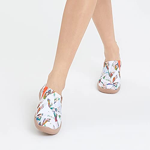 Image of UIN Women's Slip On Shoes Colorful Comfortable Lightweight Art Travel Sneakers Casual Floral Stylish Everyday Loafers