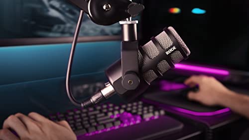 Image of Rode PodMic Cardioid Dynamic Broadcast Microphone with Lowpro Microphone Boom Arm and XLR Cable