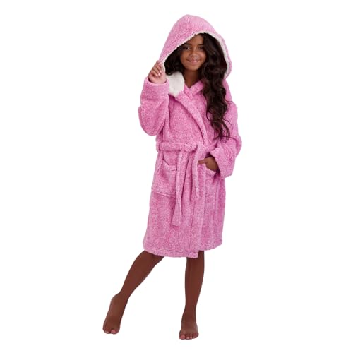 Image of US Angels Plush Robe For Girls- Plush Winter PJ Robe With Pockets, Hoodie & Belt- Ultra-Soft Bathrobe