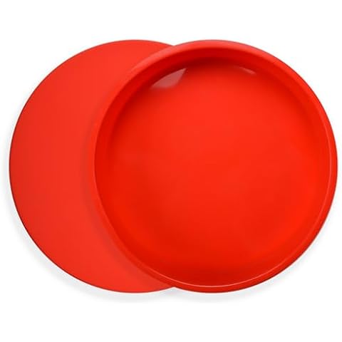 Fimary Set of 2 Silicone Cake Pan - Nonstick 8 Inch Round Cake Pan, Food Grade Silicone Cake Molds for Weddings, Parties, and Family Occasions, Microwave and Oven Safe – Red Cover