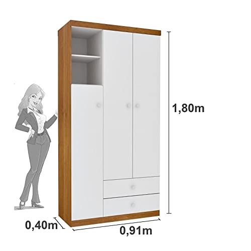 Quarto de Bebê Completo com Berço 3 em 1 Guarda Roupa 3 Portas 2 Gavetas 2 Nichos e Cômoda 3 Gavetas